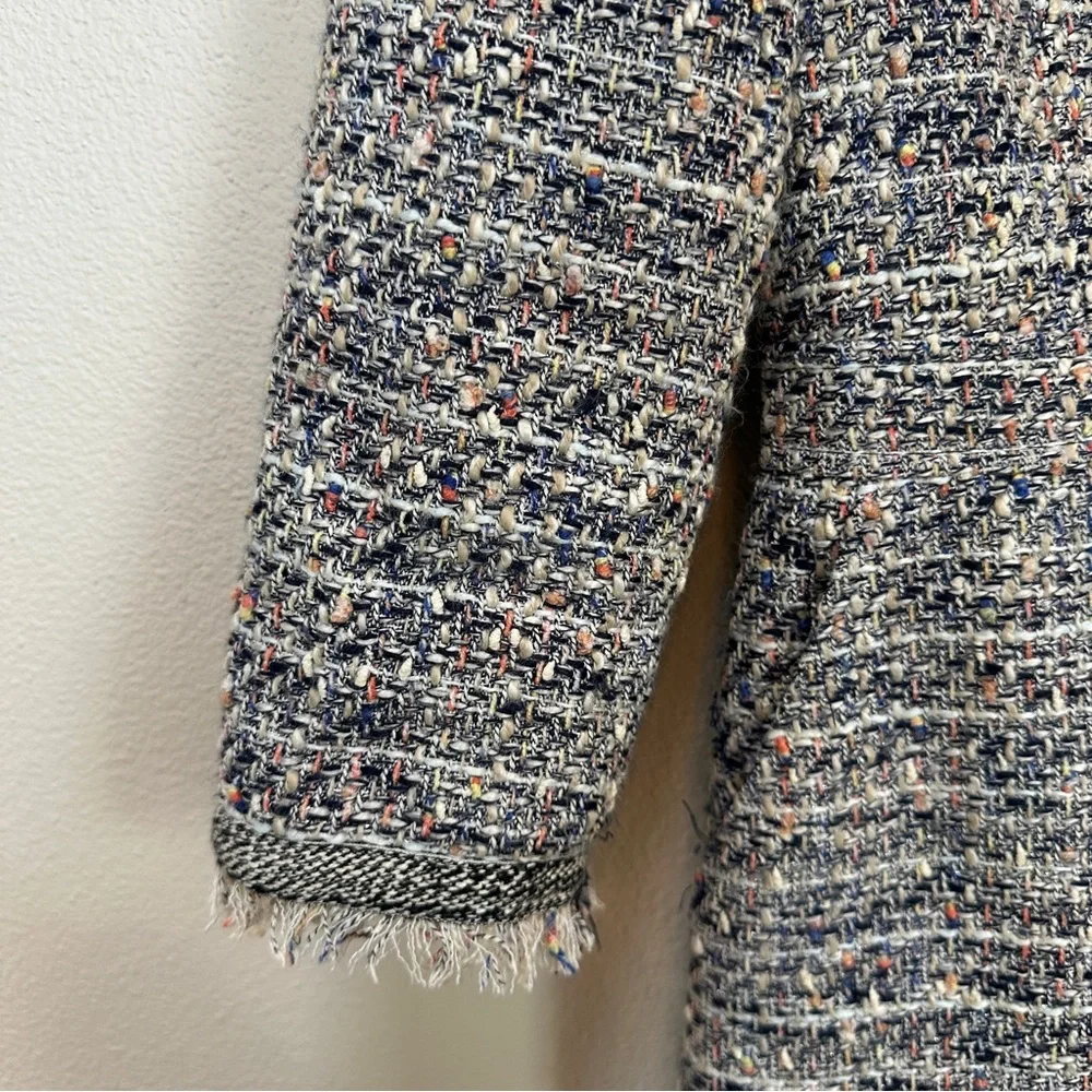 J.Crew Tweed Fringe Dress 3/4 Sleeve‎ Multicolor Women’s Sz 10 NWOT